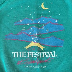VTG 80s Festival at Sandpoint Teal Concert Sweatshirt Mountain Sky Hanes XL USA